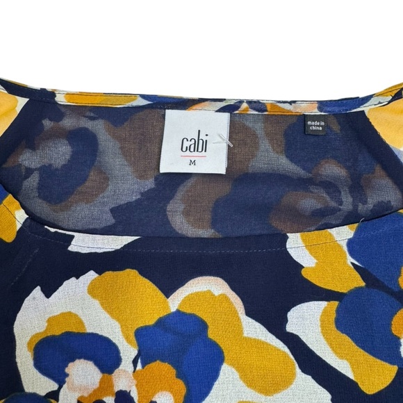 CAbi Floral Blouse - Blue and Yellow - Picture 8 of 11